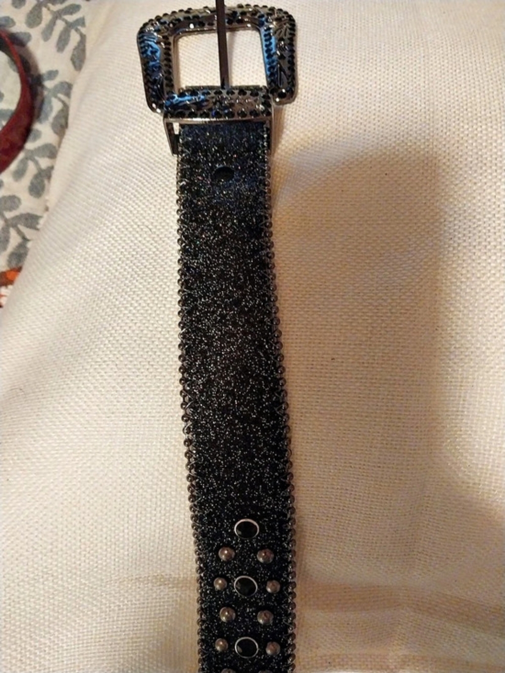 Embellished Studded Belt in Black Like New